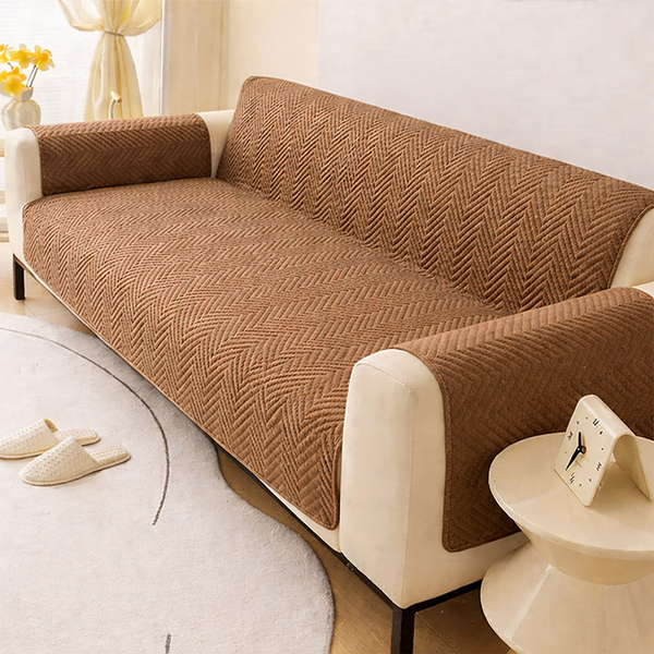 Mat Ultrasonic Quilted Sofa Runner - Coffee image 0