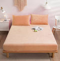 Premium Velvet Fitted Bed Sheet Skin Golden image 0
