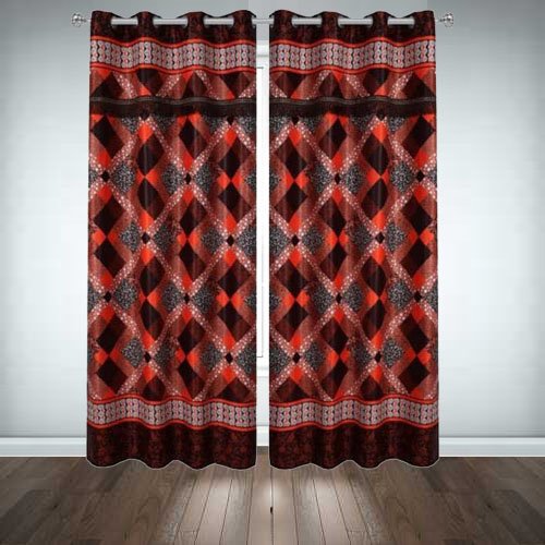 Printed Silk Curtains ( Pair ) image 0