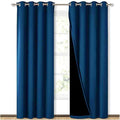SELF JACQUARD BLACKOUT CURTAINS - ROYAL BLUE image 0