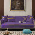 Velvet Sofa Runner with Cushion Covers Purple image 0
