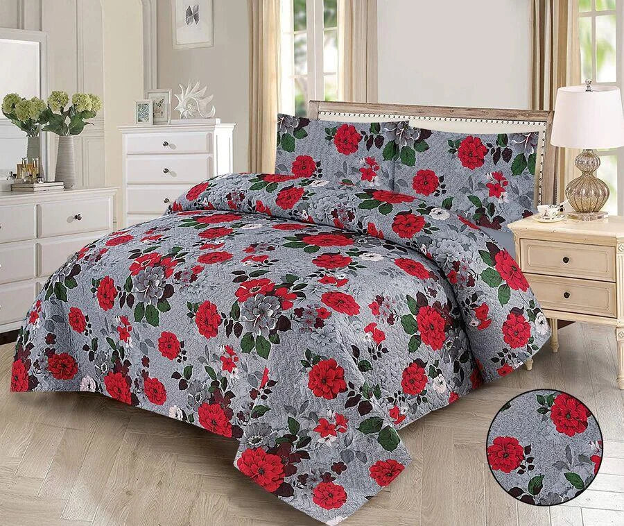 Rosette Charm Printed Bedspread - 3Pcs image 0