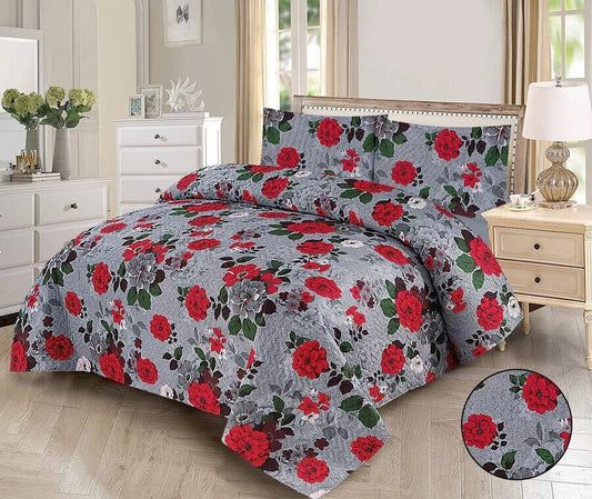 Rosette Charm Printed Bedspread - 3Pcs image 0