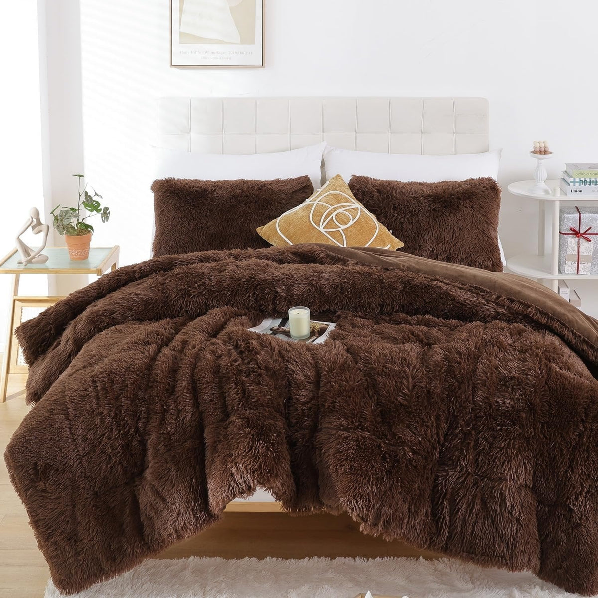 Shaggy Duvet Set - Chocolate Brown image 1