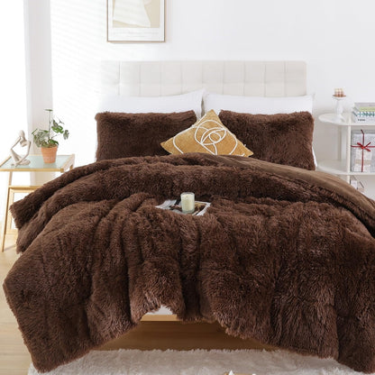 Shaggy Duvet Set - Chocolate Brown image 1