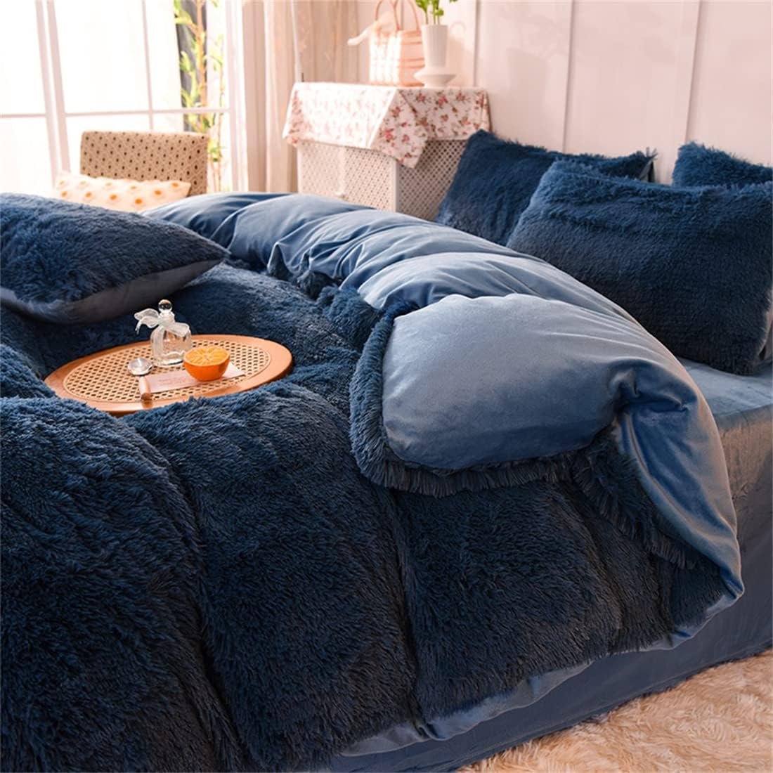 Shaggy Duvet Set - Navy Blue image 1