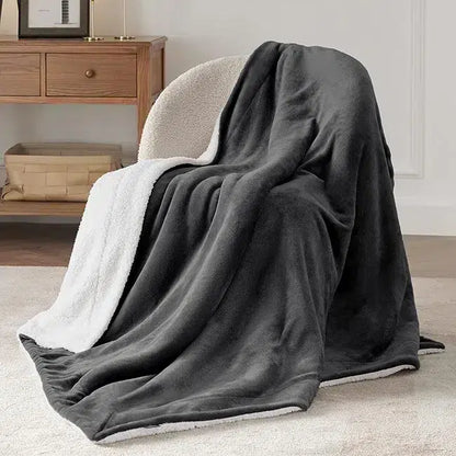 SHERPA FLEECE THROW BLANKET - GREY image 0