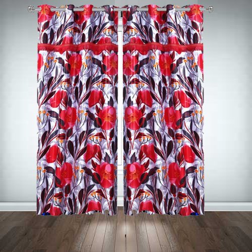 Printed Silk Curtains ( Pair ) image 0