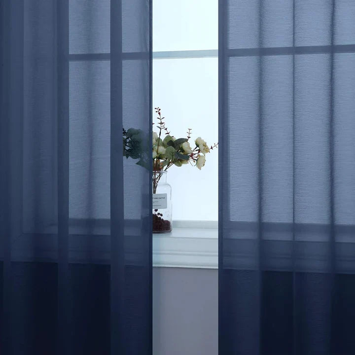 SHEER NET CURTAINS - BLUE image 1