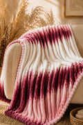 PREMIUM CORAL FLEECE BUBBLE BLANKET - BURGUNDY & WHITE image 0
