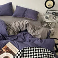 Cotton Reversible Duvet Cover Set - Indigo & Grey image 0