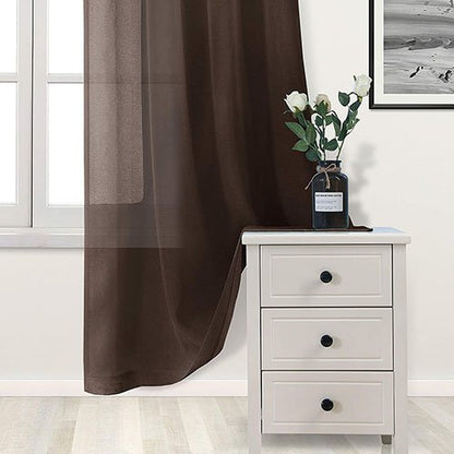 SHEER NET CURTAINS - BROWN image 1