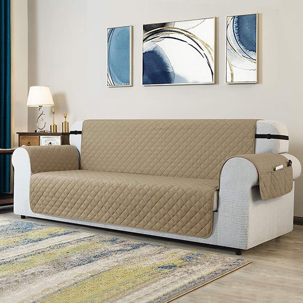 QUILTED SOFA COVERS - BEIGE image 0