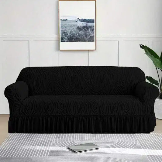 ZEBRA VELVET SOFA COVER - BLACK image 0