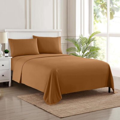 Velvet Flat Bed Sheet Copper image 0