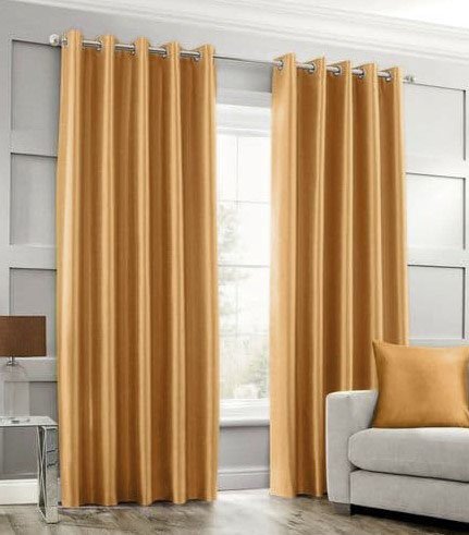 IMPORTED SILK CURTAINS - GOLDEN image 0
