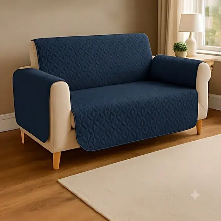ULTRASONIC QUILTED SOFA RUNNER - BLUE image 0