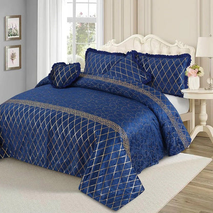 Luxury Elixir Velvet Bedset Blue ( 5 PCS ) image 0