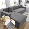 L-Shape Stripe Jacquard Sofa Covers - Grey image 0