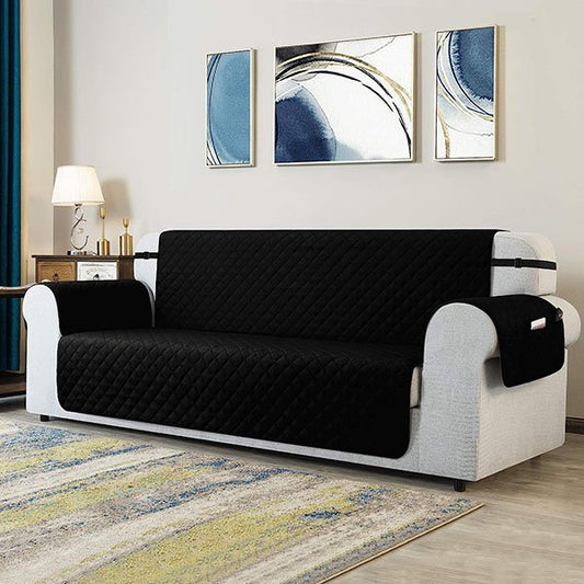 QUILTED SOFA COVERS - BLACK image 0