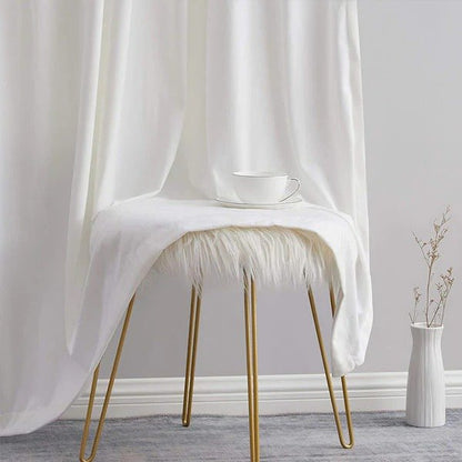 WHITE PLAIN SOLID VELVET CURTAINS - SET OF 2 PANELS image 1