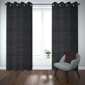Export self dotted jacquard curtains Black ( 2 Curtains Set ) image 0
