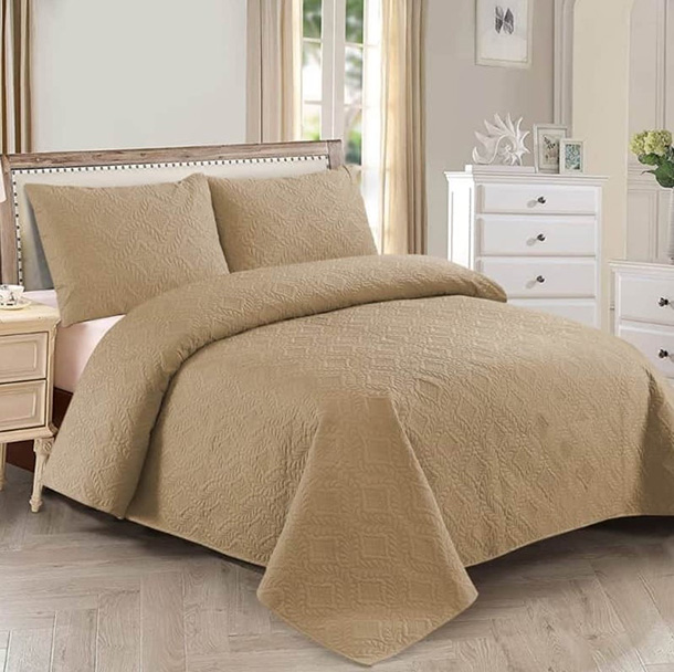 Pinsonic bedspread 3 pcs beige