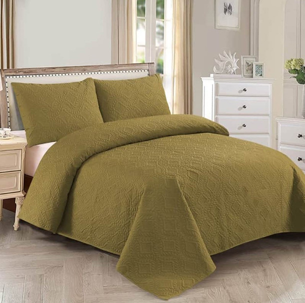 Pinsonic bedspread 3 pcs olive