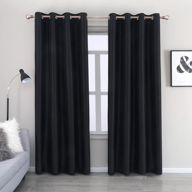 Plain Silk Satin Curtains ( Pair ) - Comfort Core