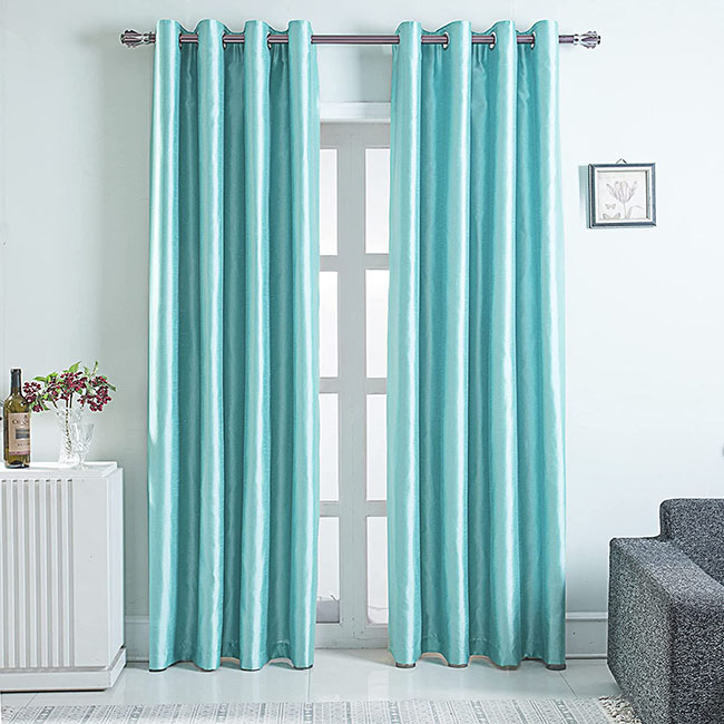 Plain silk satin curtains (10)