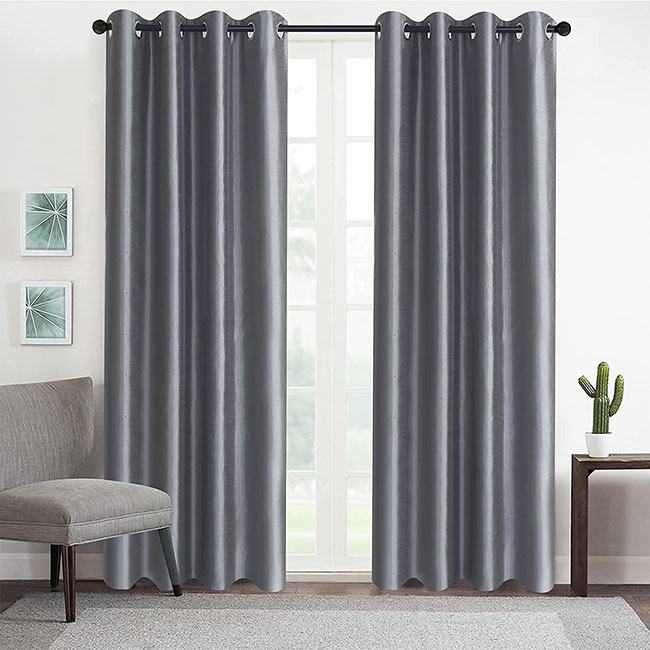 Plain Silk Satin Curtains ( Pair ) - Comfort Core