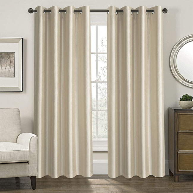 Plain silk satin curtains (5)