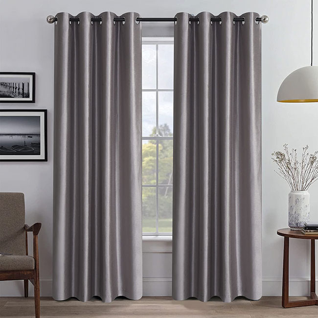 Plain silk satin curtains (6)