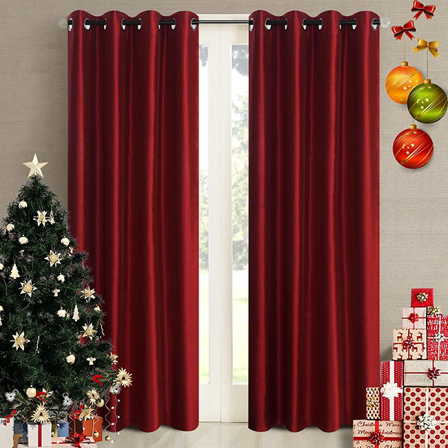 Plain silk satin curtains (7)