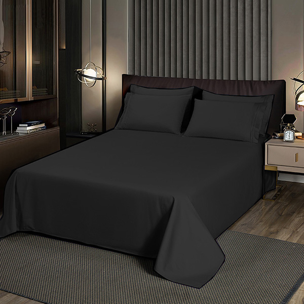 Plain velvet bed sheet black