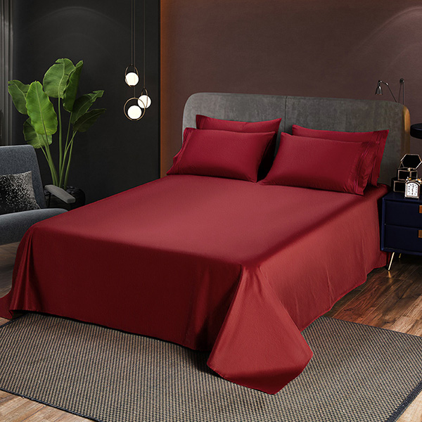 Plain velvet bed sheet maroon