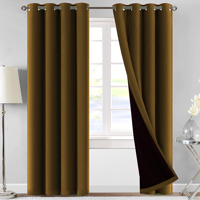 JACQUARD BLACKOUT CURTAINS COPPER