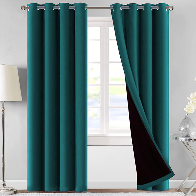 JACQUARD BLACKOUT CURTAINS ZINC