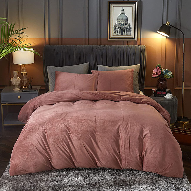 Velvet Duvet Cover Set blush