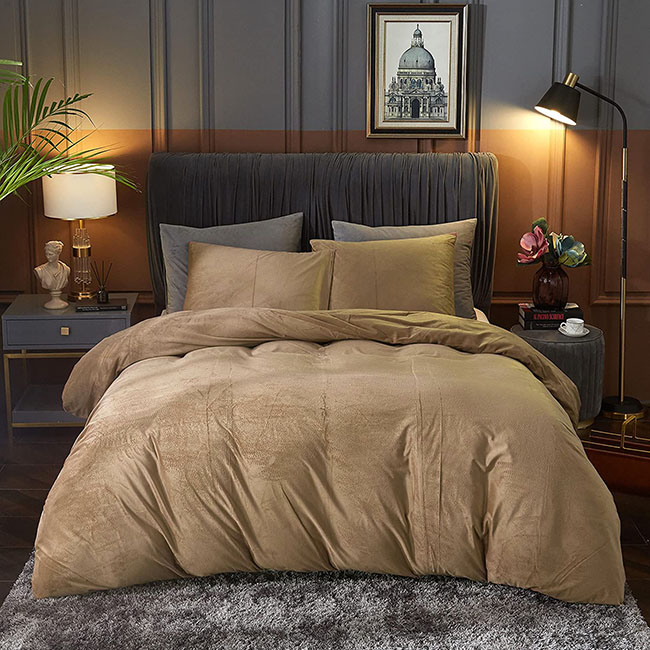 Velvet Duvet Cover Set gold