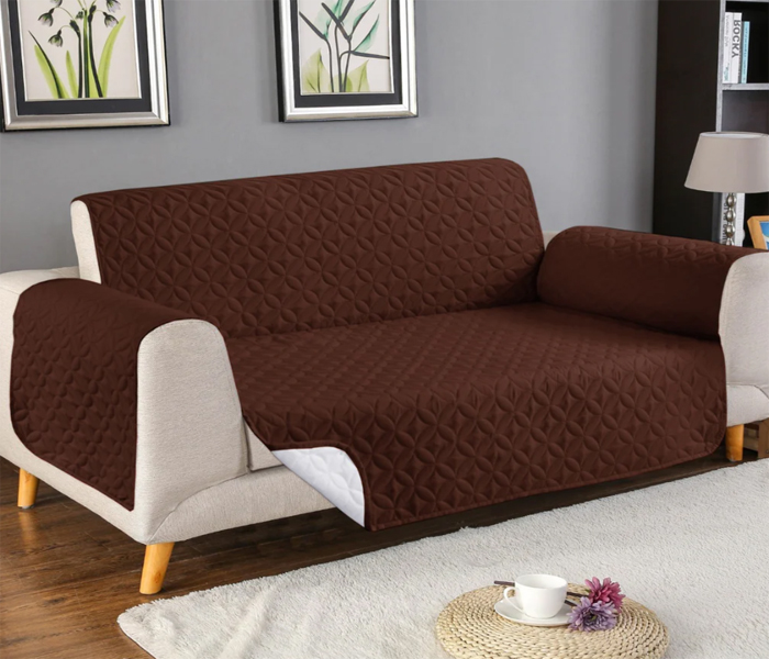 Ultrasonic quilted sofa runner brown