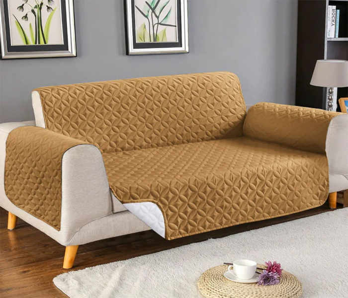 Ultrasonic quilted sofa runner golden
