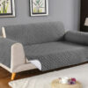 Ultrasonic quilted sofa runner grey