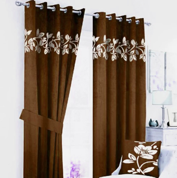 Luxury Velvet Curtains Floral Border 9