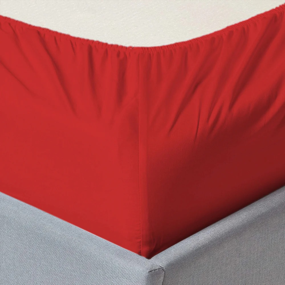 COTTON FITTED SHEET RED