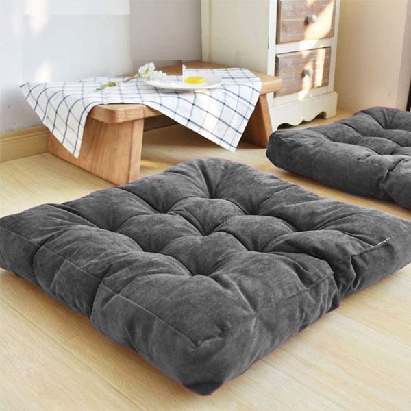 SQUARE FLOOR CUSHION DARK GREY