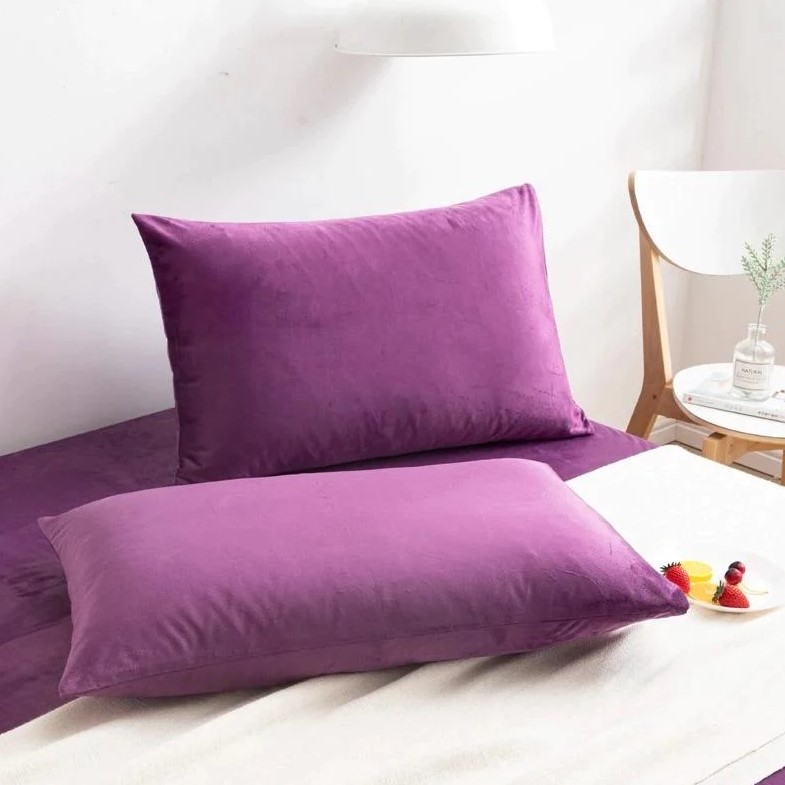 VELVET PILLOW COVERS PLUM